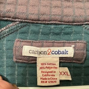 CARBON 2 COBALT PULLOVER 1/4 BUTTON UP LONG SLEEVE 70%COTTON 30% POLYESTER XXL E